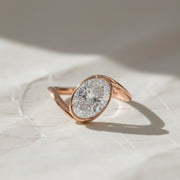 Lab Grown Oval Cut Diamond Ring, Bezel Set, 2.00 CT F+ VS+ Certified IGI Gold Engagement Ring, East West Solitaire, Luxury Jewelry